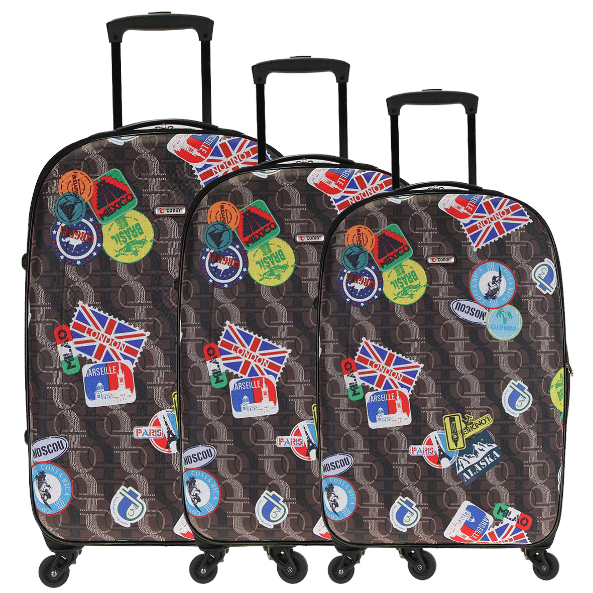 Conjunto malas em tecido Viaggio (P + M + G)