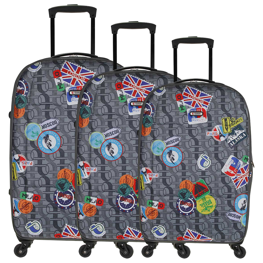Conjunto malas em tecido Viaggio (P + M + G)