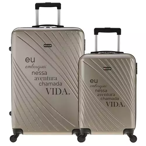 Conjunto Malas Rígidas Jazz Coleção Mundo (P + G)