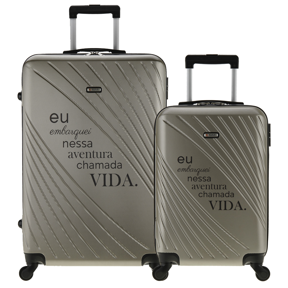 Conjunto Malas Rígidas Jazz Coleção Mundo (P + G)