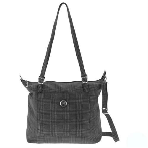 Bolsa Shopping Grande em Couro Grafite