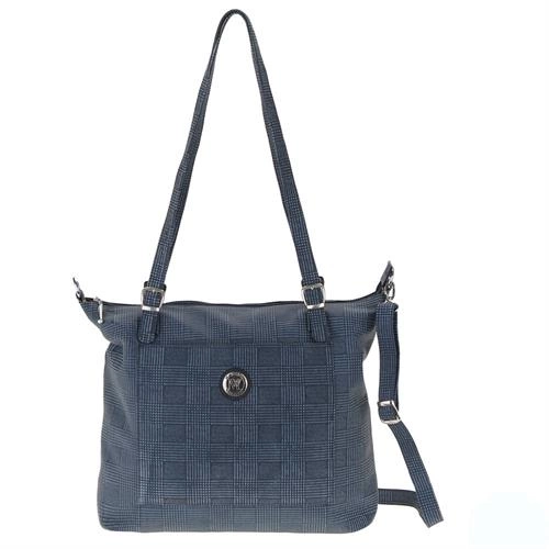 Bolsa Shopping Grande em Couro Marinho