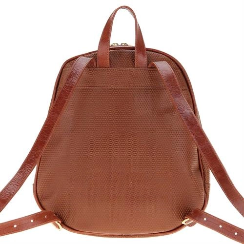 Bolsa Estilo Mochila em Couro Caramelo