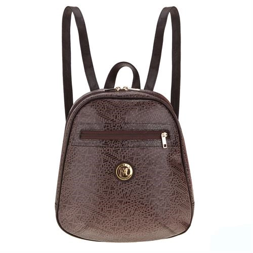 Bolsa Estilo Mochila em Couro Marrom